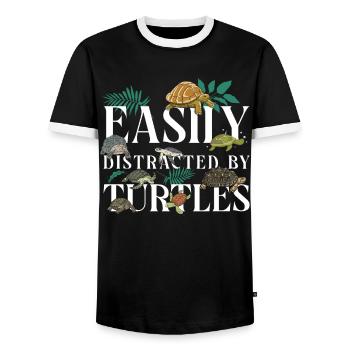Sea Turtle Tortoise Easily - Männer Kontrast-T-Shirt - Schwarz/Weiß - Vorne - AI Model Female 172 light (172cm) & AI Model Male 178 light (178cm)