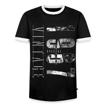 Vintage 1967 Special Edition Geburtsjahr 1967 - Männer Kontrast-T-Shirt - Schwarz/Weiß - Vorne - AI Model Female 172 light (172cm) & AI Model Male 178 light (178cm)