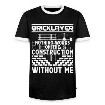 Master Mason Bricklayer Nothing Works Without Me - Men's Ringer Shirt - black/white - Front - AI Model Female 172 light (172cm) & AI Model Male 178 light (178cm)
