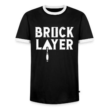 Maître maçon maçon Maçon Constructeur de maisons en maçonnerie - T-shirt contrasté Homme - noir/blanc - Devant - AI Model Female 172 light (172cm) & AI Model Male 178 light (178cm)