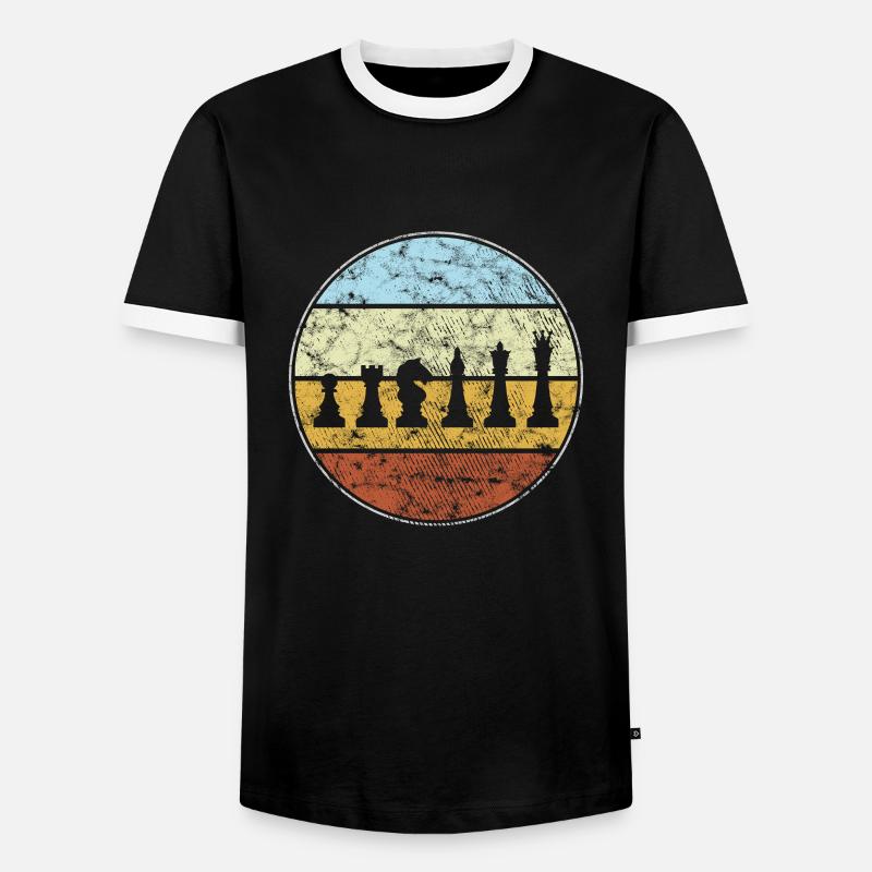 Chess Retro - Men's Ringer Shirt - black/white