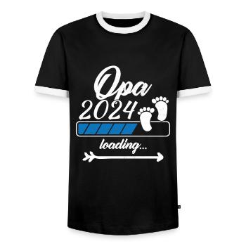 Opa in 2024 bitte warten - Männer Kontrast-T-Shirt - Schwarz/Weiß - Vorne - AI Model Female 172 light (172cm) & AI Model Male 178 light (178cm)
