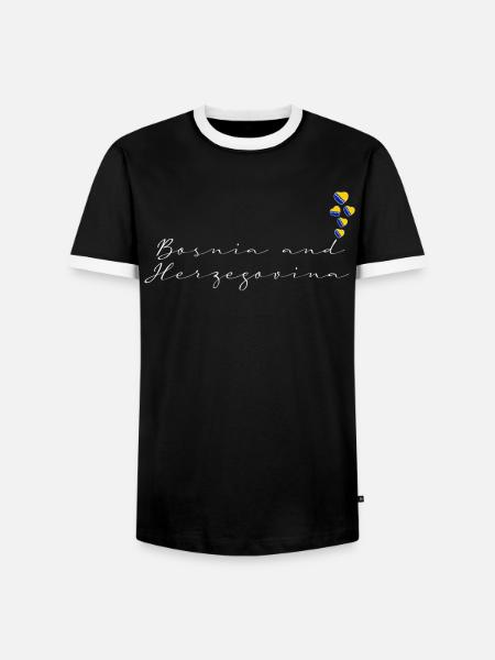 Bosnien und Herzegowina - Männer Kontrast-T-Shirt - Schwarz/Weiß