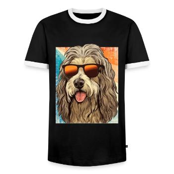 Maremmano Abruzzese German Shepherd Maremma Abruzzo - Men's Ringer Shirt - black/white - Front - AI Model Female 172 light (172cm) & AI Model Male 178 light (178cm)