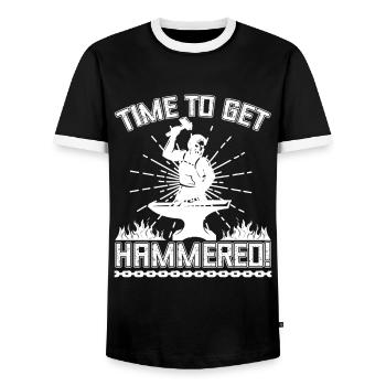 Blacksmithing Time To Get Hammered Gift Idea - Männer Kontrast-T-Shirt - Schwarz/Weiß - Vorne - AI Model Female 172 light (172cm) & AI Model Male 178 light (178cm)