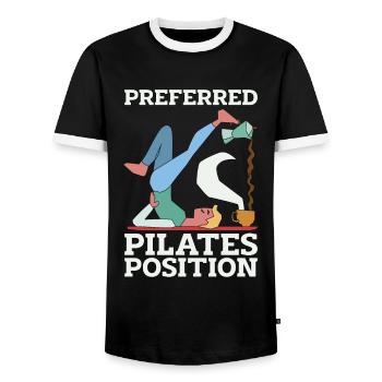Pilates Preferred Pilates Position Meditation - Men's Ringer Shirt - black/white - Front - AI Model Female 172 light (172cm) & AI Model Male 178 light (178cm)