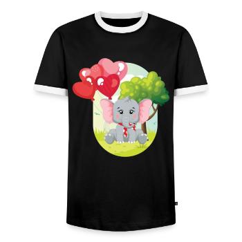 Elefant Kinder Süß Luftballon Elefant - Männer Kontrast-T-Shirt - Schwarz/Weiß - Vorne - AI Model Female 172 light (172cm) & AI Model Male 178 light (178cm)
