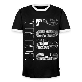 Vintage 2003 Special Edition Year of birth 2003 - Men's Ringer Shirt - black/white - Front - AI Model Female 172 light (172cm) & AI Model Male 178 light (178cm)
