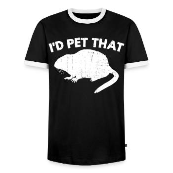 Muskrat Retro - Men's Ringer Shirt - black/white - Front - AI Model Female 172 light (172cm) & AI Model Male 178 light (178cm)