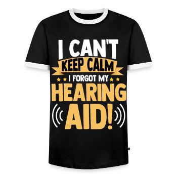 Gehörlosenstolz ASL - Männer Kontrast-T-Shirt - Schwarz/Weiß - Vorne - AI Model Female 172 light (172cm) & AI Model Male 178 light (178cm)