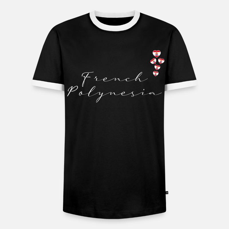 French Polynesia - Men's Ringer Shirt - black/white