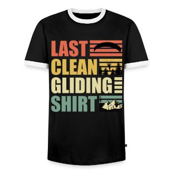 Paraglider Last Clean Gliding Shirt - Men's Ringer Shirt - black/white - Front - AI Model Female 172 light (172cm) & AI Model Male 178 light (178cm)
