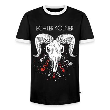 Echter Kölner Köln Cologne Colonia Kölle Geißbock - Männer Kontrast-T-Shirt - Schwarz/Weiß - Vorne - AI Model Female 172 light (172cm) & AI Model Male 178 light (178cm)