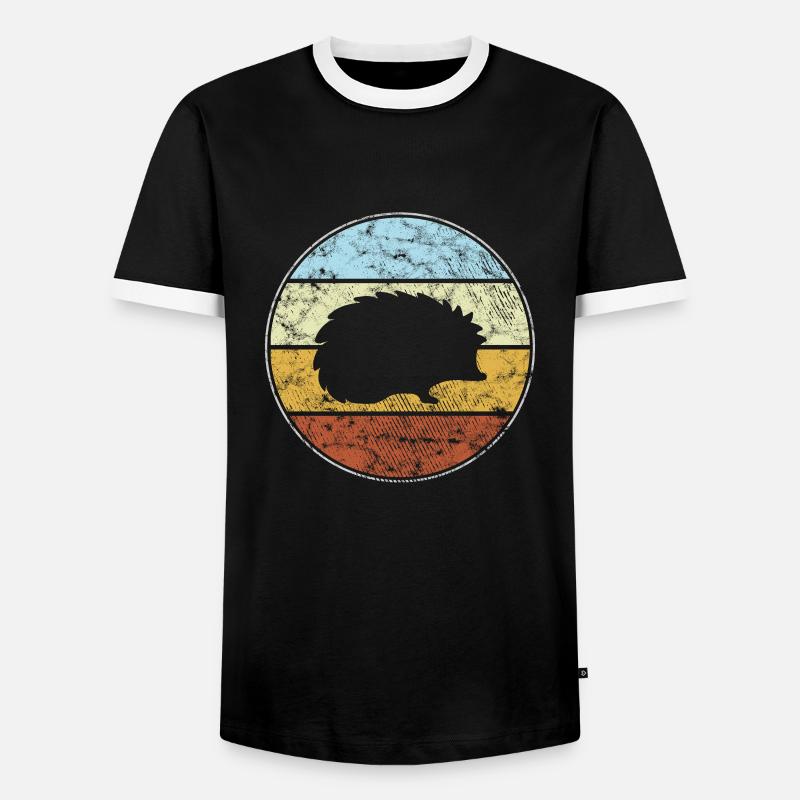 Igel Retro - Männer Kontrast-T-Shirt - Schwarz/Weiß