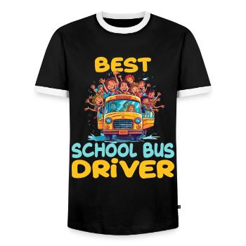 Best School Bus Driver für einen Busfahrer - Männer Kontrast-T-Shirt - Schwarz/Weiß - Vorne - AI Model Female 172 light (172cm) & AI Model Male 178 light (178cm)