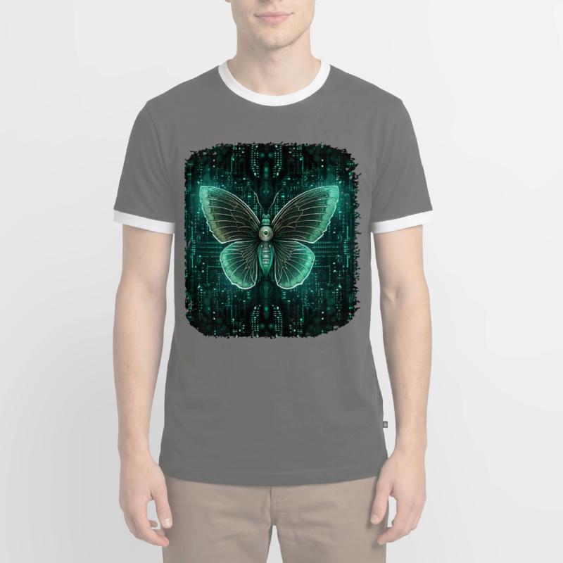 Programmierung PC Programm Code Schmetterling Männer Kontrast-T-Shirt