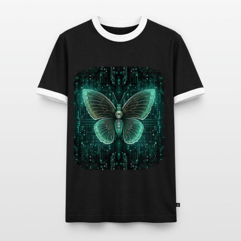 Programmierung PC Programm Code Schmetterling Männer Kontrast-T-Shirt