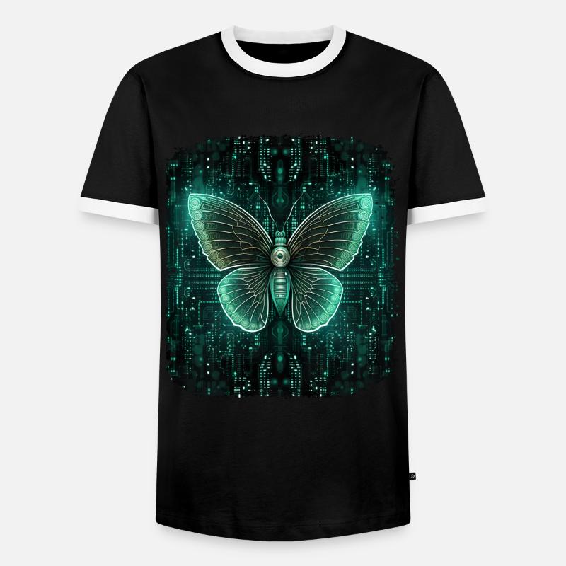 Programmierung PC Programm Code Schmetterling - Männer Kontrast-T-Shirt - Schwarz/Weiß