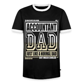 Buchhalter Papa Geschenk - Männer Kontrast-T-Shirt - Schwarz/Weiß - Vorne - AI Model Female 172 light (172cm) & AI Model Male 178 light (178cm)