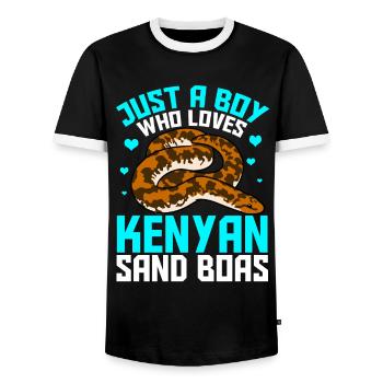 Snake owners - Men's Ringer Shirt - black/white - Front - AI Model Female 172 light (172cm) & AI Model Male 178 light (178cm)