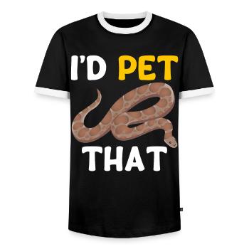 Kenya Sand Boa Snake Owner - Men's Ringer Shirt - black/white - Front - AI Model Female 172 light (172cm) & AI Model Male 178 light (178cm)