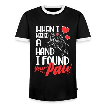 Chihuahuas doux Amour Chihuahua - T-shirt contrasté Homme - noir/blanc - Devant - AI Model Female 172 light (172cm) & AI Model Male 178 light (178cm)