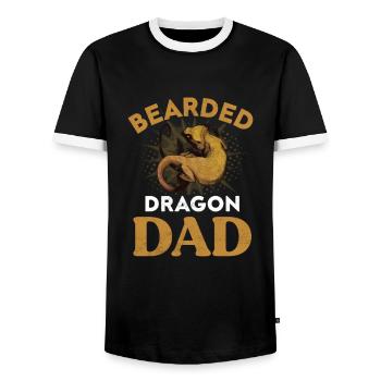 Bearded Dragons Design Bearded Dragon Lovers - Men's Ringer Shirt - black/white - Front - AI Model Female 172 light (172cm) & AI Model Male 178 light (178cm)
