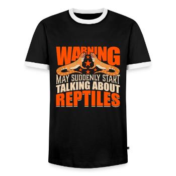 Bearded Dragons Design Bearded Dragon Lovers - Men's Ringer Shirt - black/white - Front - AI Model Female 172 light (172cm) & AI Model Male 178 light (178cm)
