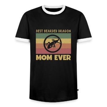 Bearded Dragons Design Bearded Dragon Lovers - Men's Ringer Shirt - black/white - Front - AI Model Female 172 light (172cm) & AI Model Male 178 light (178cm)