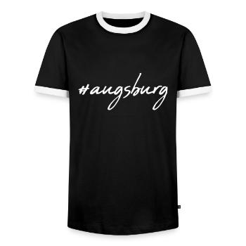 Augsburg - Men's Ringer Shirt - black/white - Front - AI Model Female 172 light (172cm) & AI Model Male 178 light (178cm)