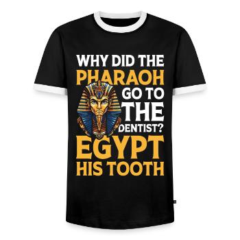 Pharaoh Go To The Dentist Egypt His Tooth - Männer Kontrast-T-Shirt - Schwarz/Weiß - Vorne - AI Model Female 172 light (172cm) & AI Model Male 178 light (178cm)