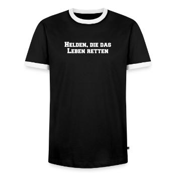 Feuerwehr - Helden, die das Leben retten - Männer Kontrast-T-Shirt - Schwarz/Weiß - Vorne - AI Model Female 172 light (172cm) & AI Model Male 178 light (178cm)