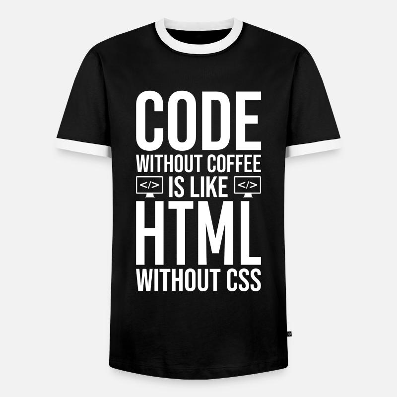 Coder Café Cadeau - T-shirt contrasté Homme - noir/blanc