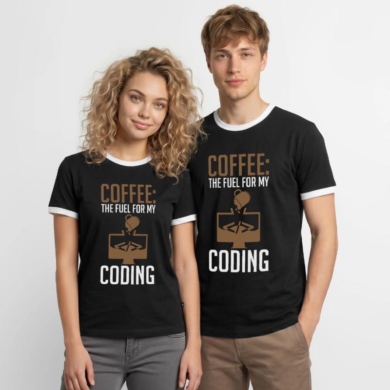 Coder Coffee Le carburant de mon codage T-shirt contrasté Homme