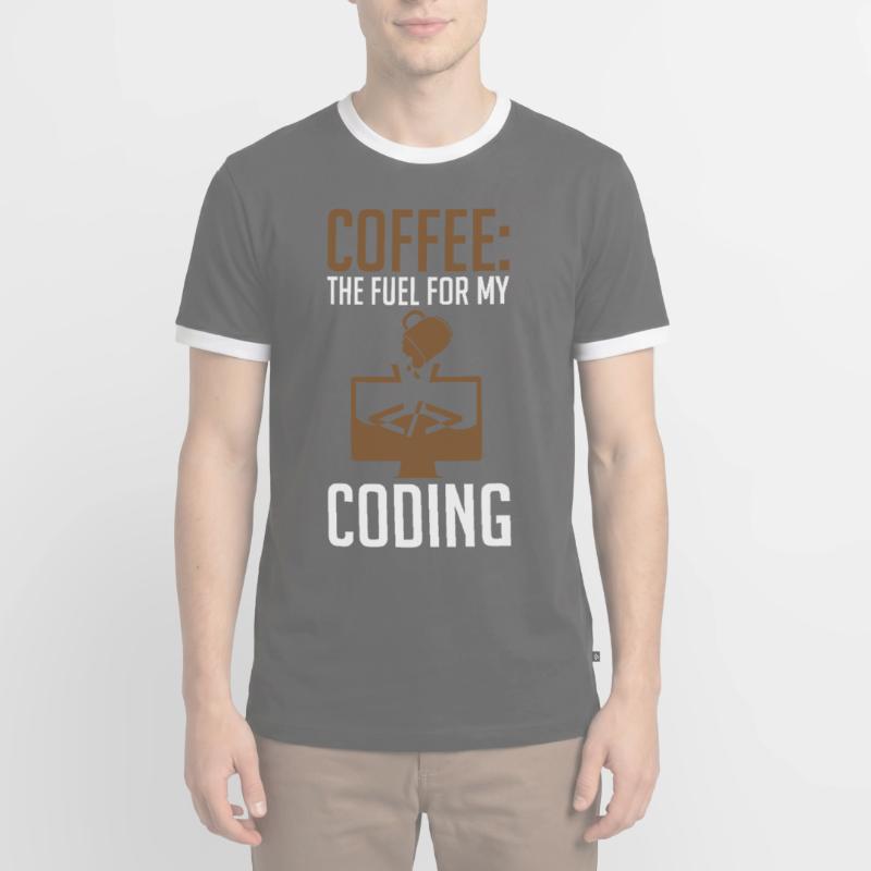 Coder Coffee Le carburant de mon codage T-shirt contrasté Homme