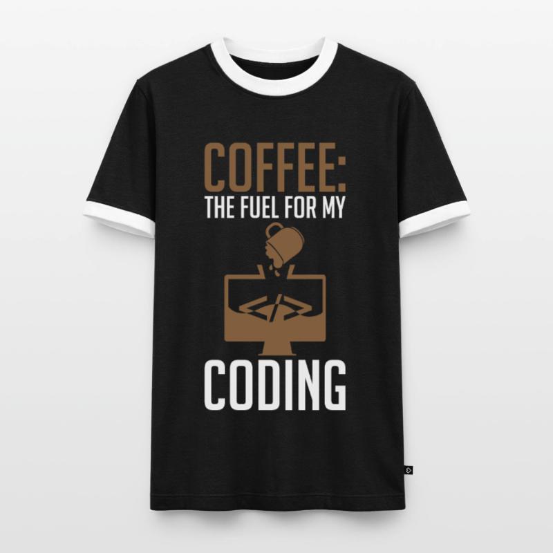 Coder Coffee Le carburant de mon codage T-shirt contrasté Homme
