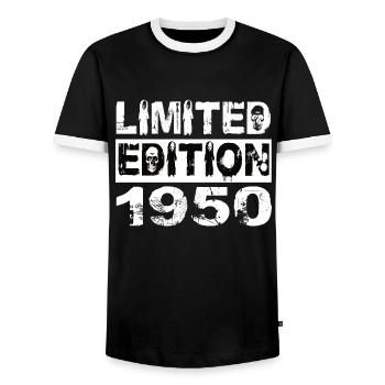Limited Edition 1950 Geburtstag 1950 Geburtstag - Männer Kontrast-T-Shirt - Schwarz/Weiß - Vorne - AI Model Female 172 light (172cm) & AI Model Male 178 light (178cm)