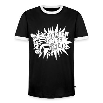 Hobby Gardener Garden Funny Garden Bees - Men's Ringer Shirt - black/white - Front - AI Model Female 172 light (172cm) & AI Model Male 178 light (178cm)