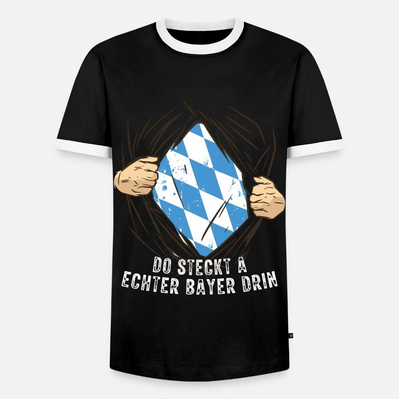 Echter Bayer - Männer Kontrast-T-Shirt - Schwarz/Weiß