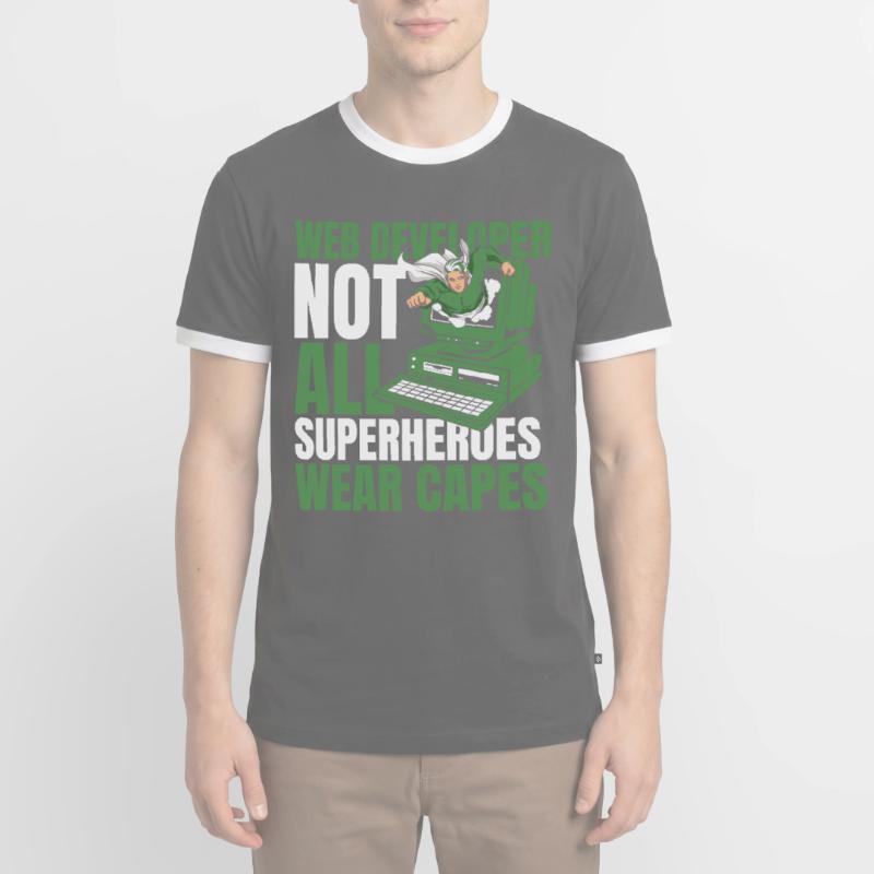 Web Developer Web Developer Superhero Men's Ringer Shirt