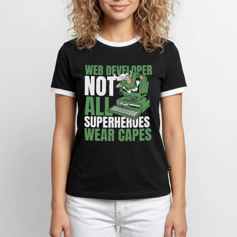 Web Developer Web Developer Superhero Men's Ringer Shirt