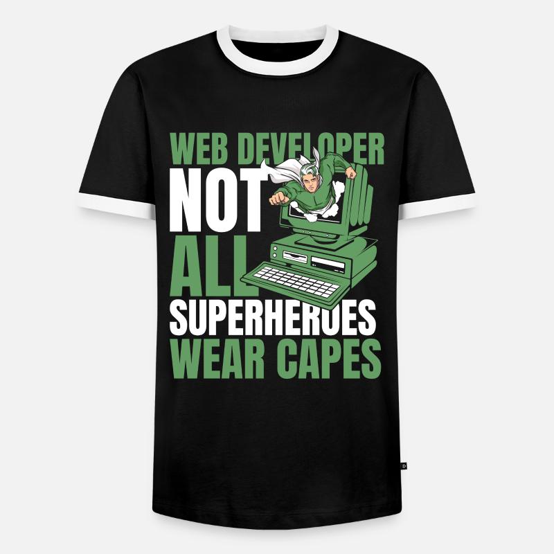 Web Entwickler Webdeveloper Superheld - Männer Kontrast-T-Shirt - Schwarz/Weiß