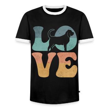 Chien Limier - T-shirt contrasté Homme - noir/blanc - Devant - AI Model Female 172 light (172cm) & AI Model Male 178 light (178cm)