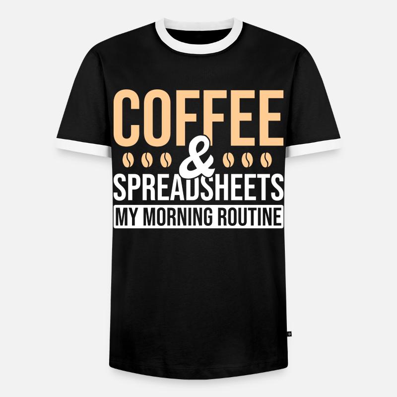 Accountant table coffee - Men's Ringer Shirt - black/white
