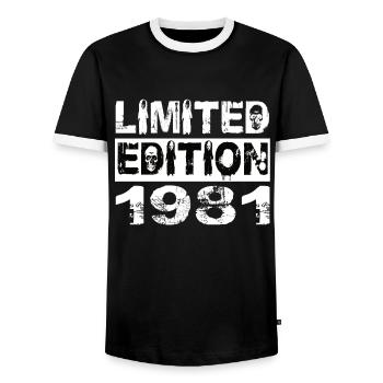 Limited Edition 1981 Geburtstag 1981 Geburtstag - Männer Kontrast-T-Shirt - Schwarz/Weiß - Vorne - AI Model Female 172 light (172cm) & AI Model Male 178 light (178cm)