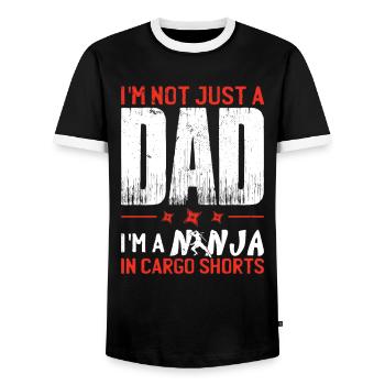 Pops Gift For Men - Men's Ringer Shirt - black/white - Front - AI Model Female 172 light (172cm) & AI Model Male 178 light (178cm)