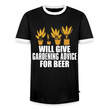 Hobby Gardener Garden Funny Garden Beer - Men's Ringer Shirt - black/white - Front - AI Model Female 172 light (172cm) & AI Model Male 178 light (178cm)