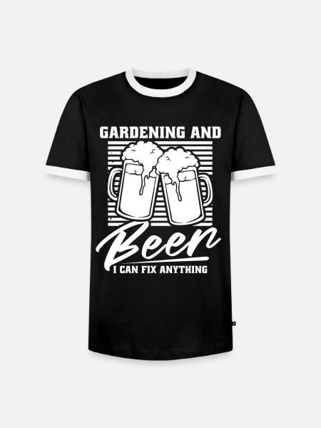 Hobbygärtner Garten Gartenbier - Männer Kontrast-T-Shirt - Schwarz/Weiß
