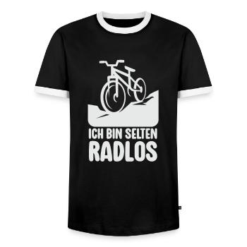 Selten Radlos Fahrrad MTB Radsport Mountainbike - Men's Ringer Shirt - black/white - Front - AI Model Female 172 light (172cm) & AI Model Male 178 light (178cm)
