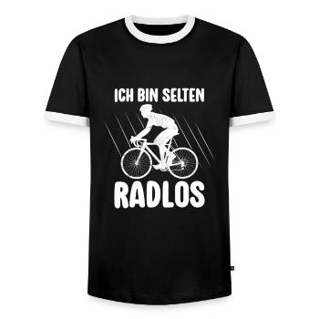 Selten Radlos Fahrrad MTB Radsport Mountainbike - Men's Ringer Shirt - black/white - Front - AI Model Female 172 light (172cm) & AI Model Male 178 light (178cm)
